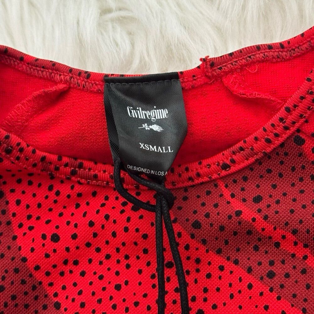 Civil Regime Red Chaos Kelly Seamless Long Sleeve Crop Top Size XS - Picture 8 of 8